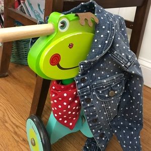 Polka Dot Girls Jean Jacket Size 5 Baby Gap. EUC